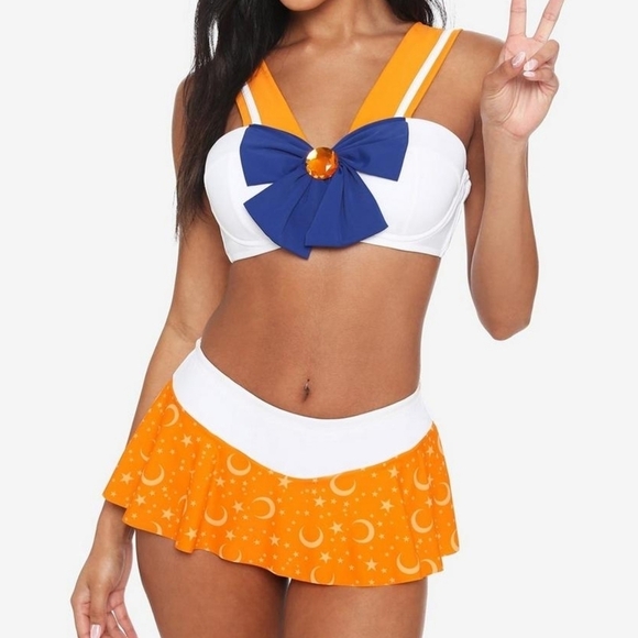 Hot Topic Sailor Moon Sailor Venus Swim Bottoms 0 - Picture 1 of 8